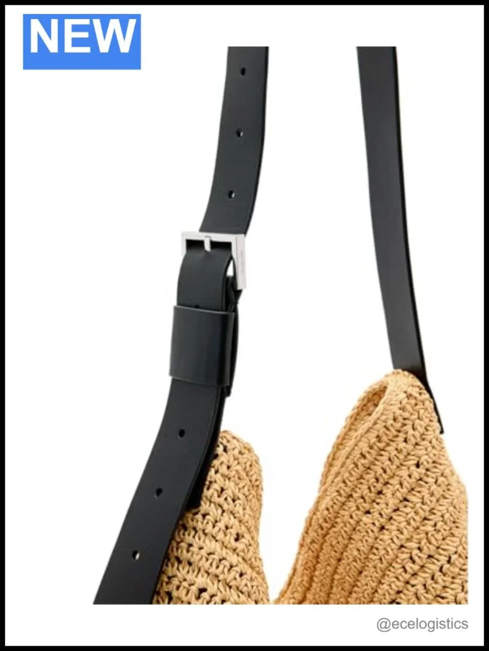 AllSaints Paper Straw Shoulder Bag - Satchel with Zip Closure